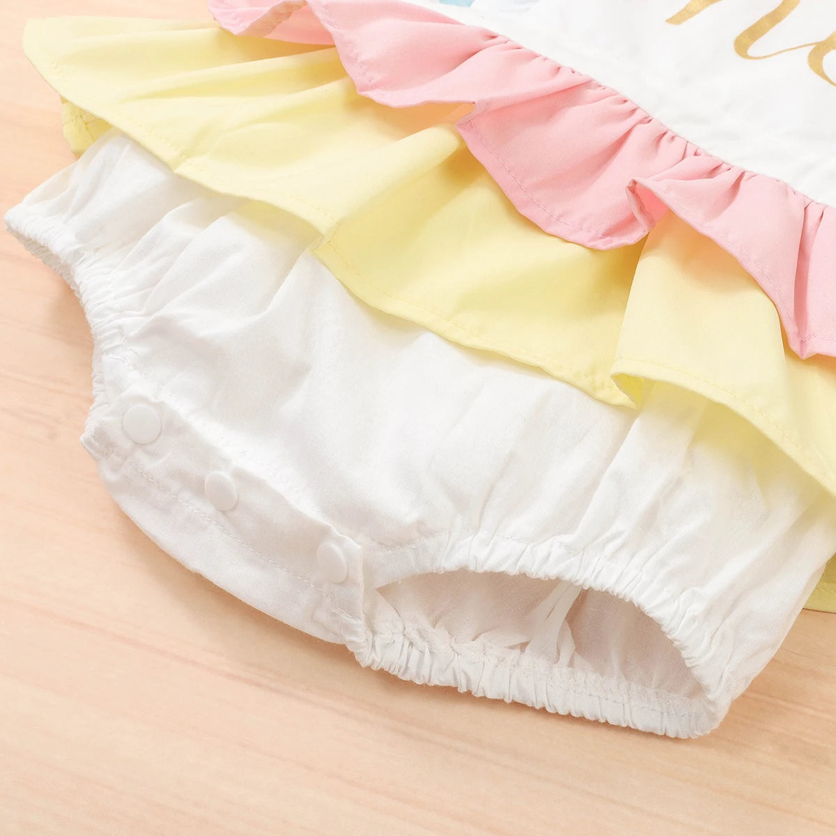 0-18M Baby Girl Birthday Romper – Ruffle Rainbow Jumpsuit