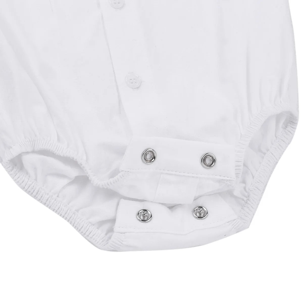 Baby Boy Formal Shirt – White Long Sleeve Jumpsuit for Weddings & Parties (Newborn)