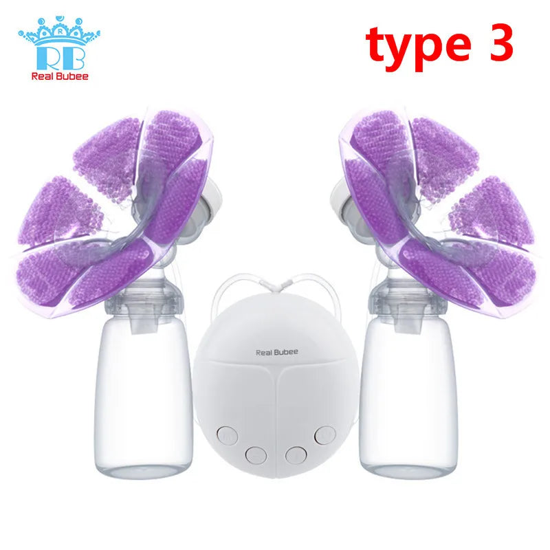 Electric Breast Pump Single/Double with Milk Bottle USB Powered BPA-Free Baby Feeding
