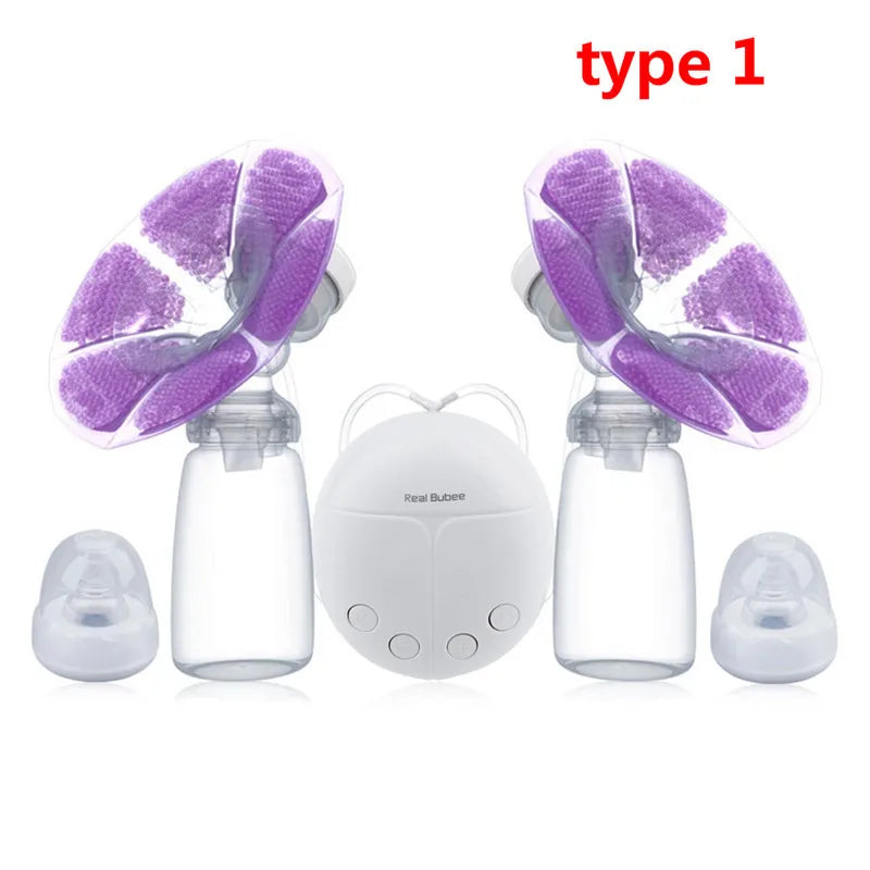 Electric Breast Pump Single/Double with Milk Bottle USB Powered BPA-Free Baby Feeding