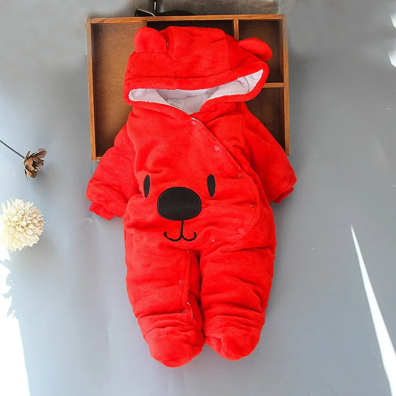 Winter Baby Footies – Warm Cotton Outfit for Newborns (3-12M)