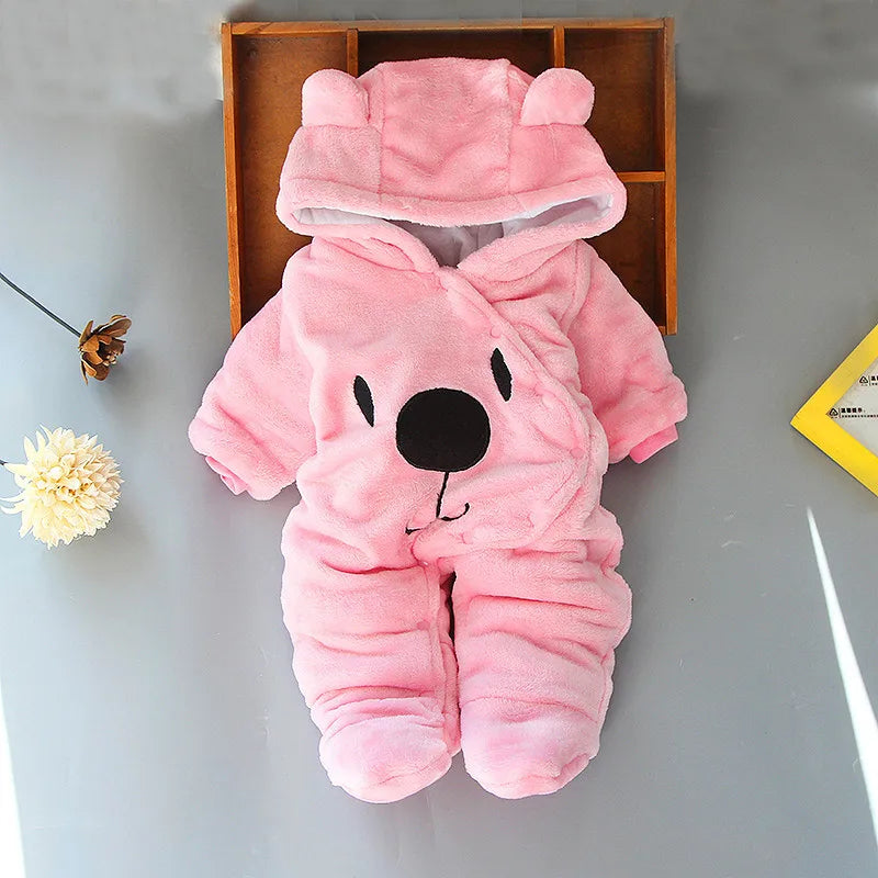 Winter Baby Footies – Warm Cotton Outfit for Newborns (3-12M)