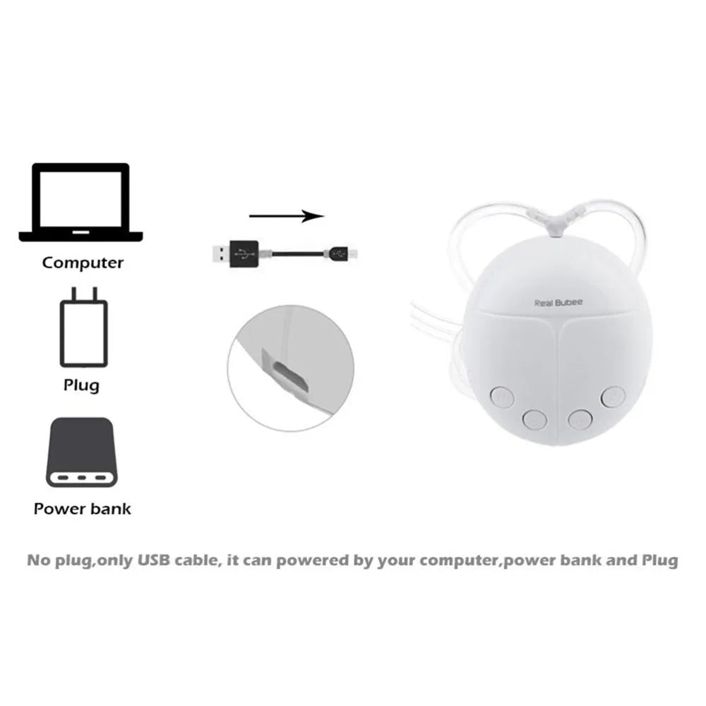 Electric Breast Pump Single/Double with Milk Bottle USB Powered BPA-Free Baby Feeding