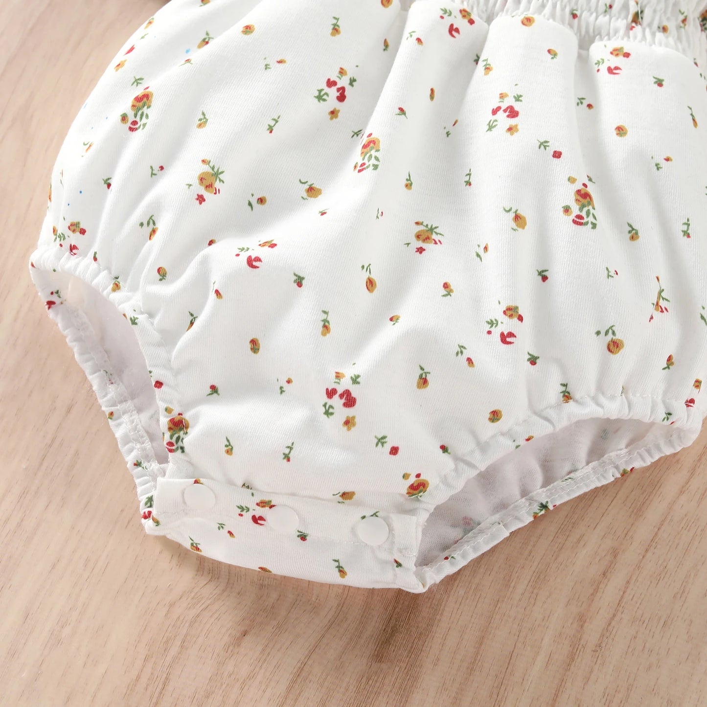 Baby Girl Summer Romper – Short Sleeve, Doll Collar, Flower Print Jumpsuit