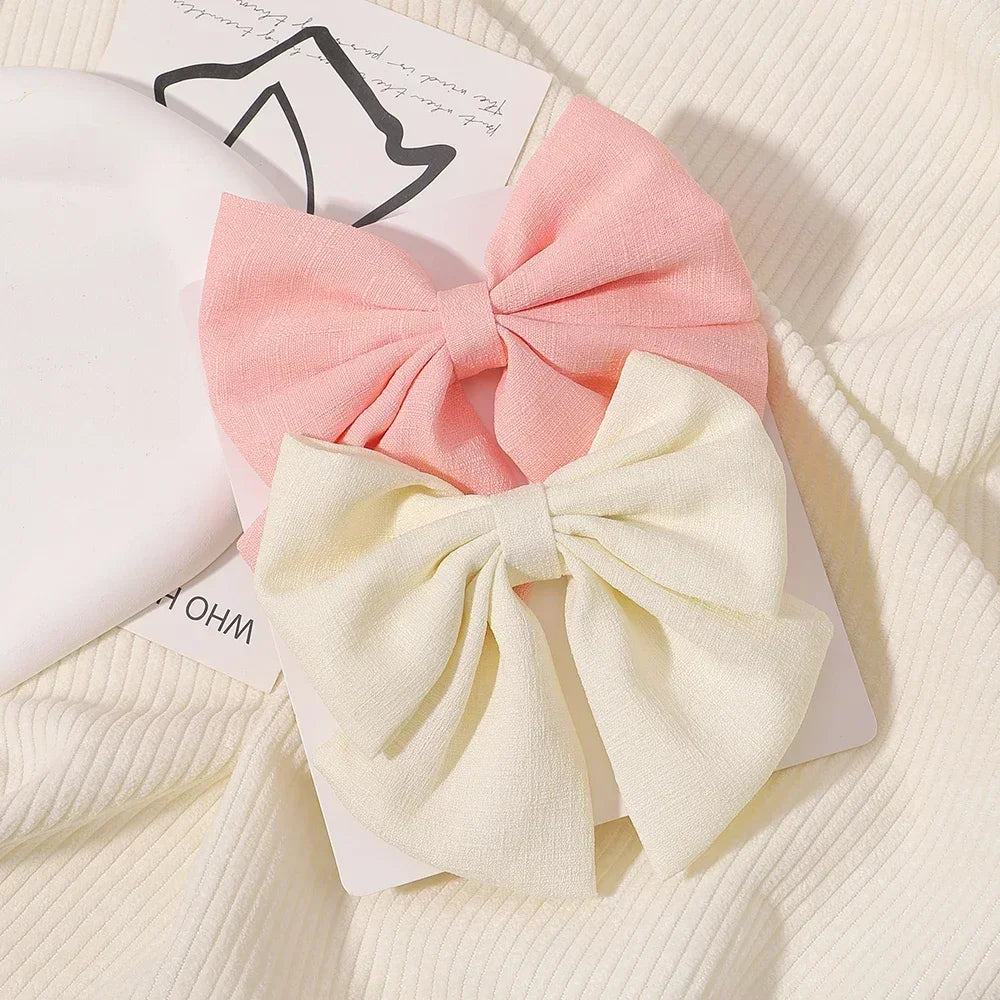 2pcs Cheer Bow Hair Clips - Grosgrain Ribbon, Delicate Bowknot for Kids