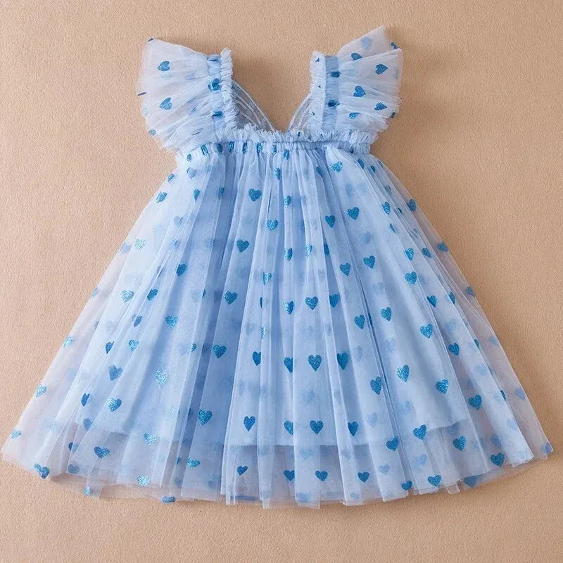 Girls' Summer Dress – Butterfly Wings Floral Tutu Princess Outfit