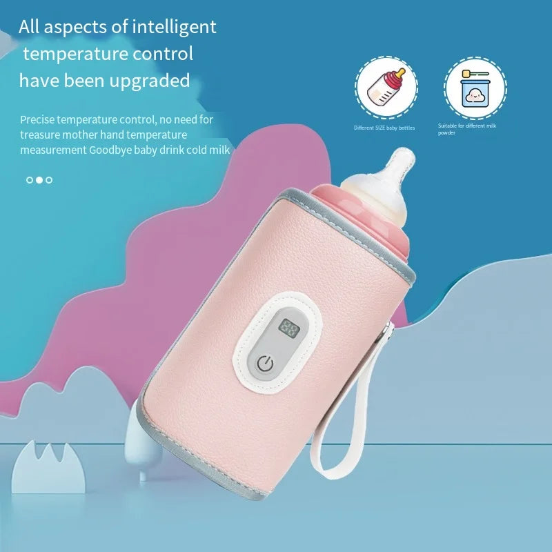 USB Baby Bottle Warmer – Portable Insulated Cover with Digital Temperature Display