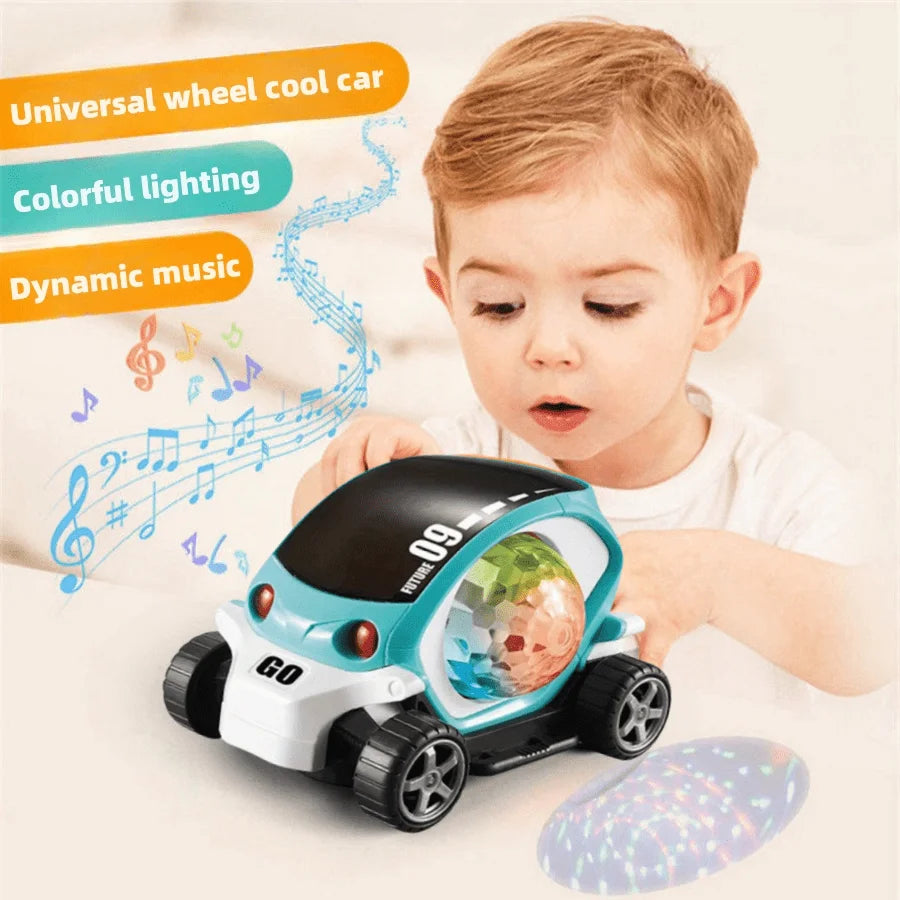 3D Rotating Musical Car – Electric Light-Up Auto-Spinning Toy for Kids