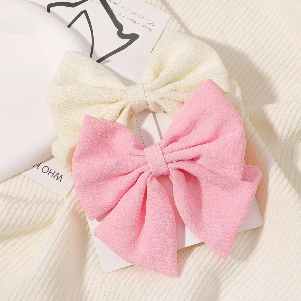 2pcs Cheer Bow Hair Clips - Grosgrain Ribbon, Delicate Bowknot for Kids