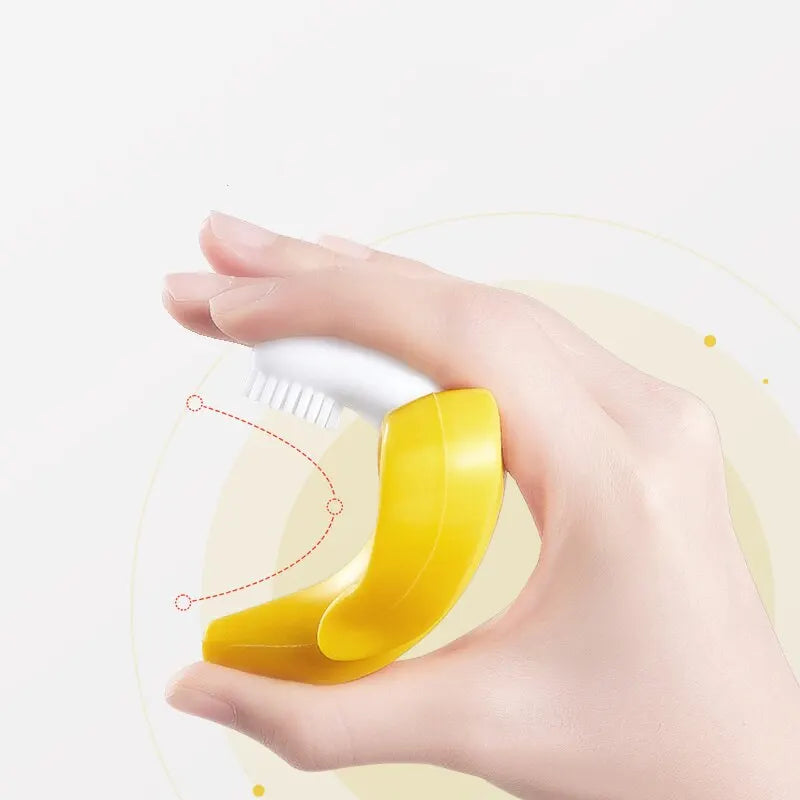 Banana-Shaped Baby Teether – Silicone Training Toothbrush, BPA-Free Chew Ring for Teething Relief