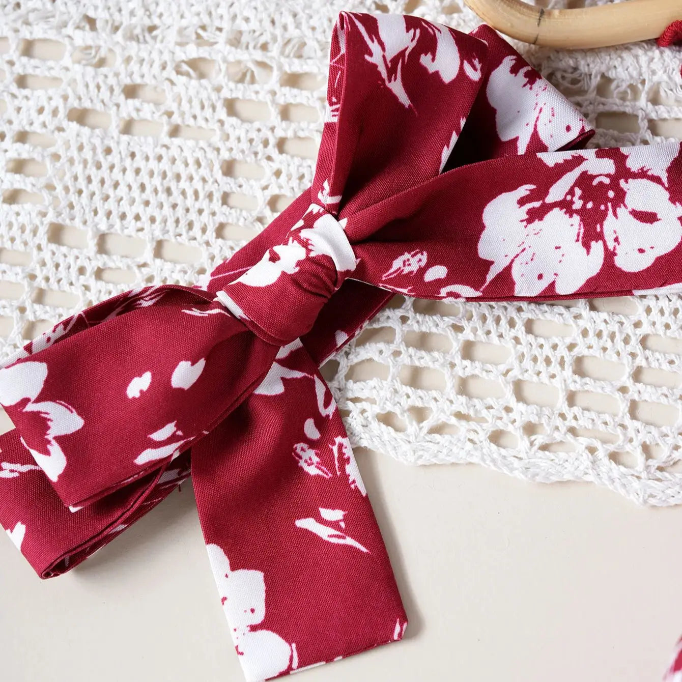 Floral Striped Bow Dress – Cute Baby Girl Outfit with Headscarf