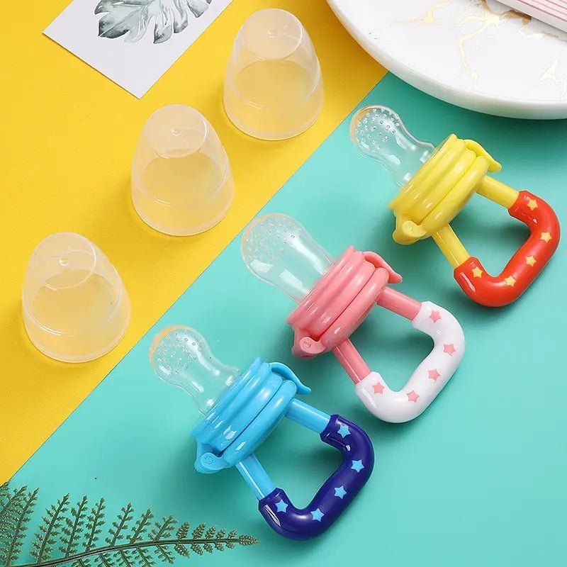 3PCS Newborn Food Feeder – Silicone Pacifier & Spoon for Baby Feeding
