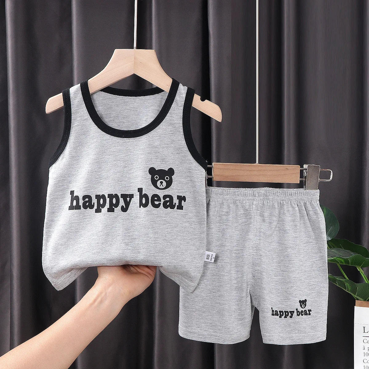 2PCS Kids Summer Outfit – Cotton Sleeveless T-Shirt & Shorts Set