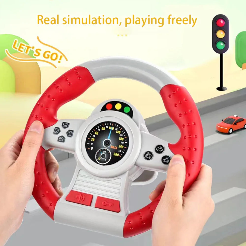Kids' Steering Wheel Toy – Montessori Electric Musical Light-Up Copilot Toy