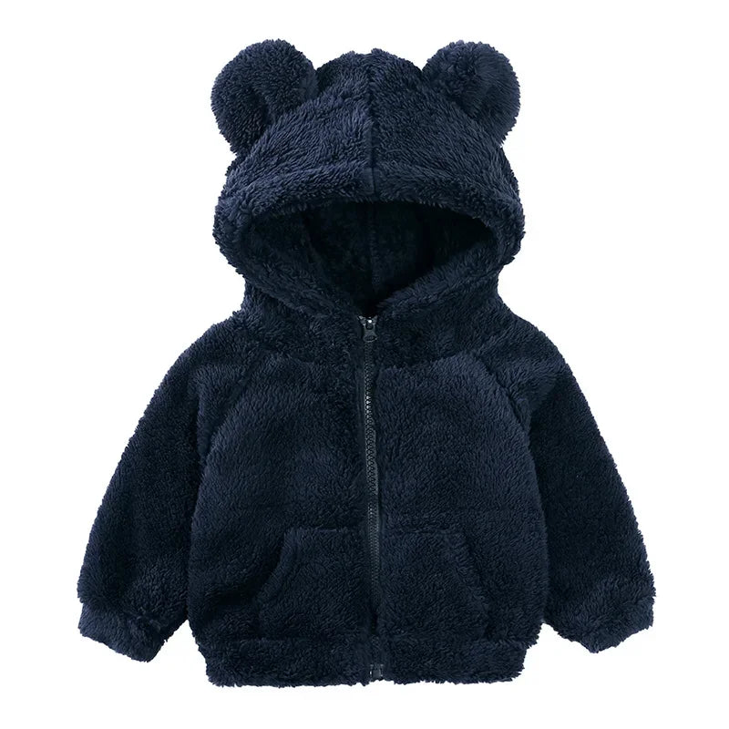 Winter Baby Hoodie – 1-3Y Zipper Jacket with Cute Ear Design