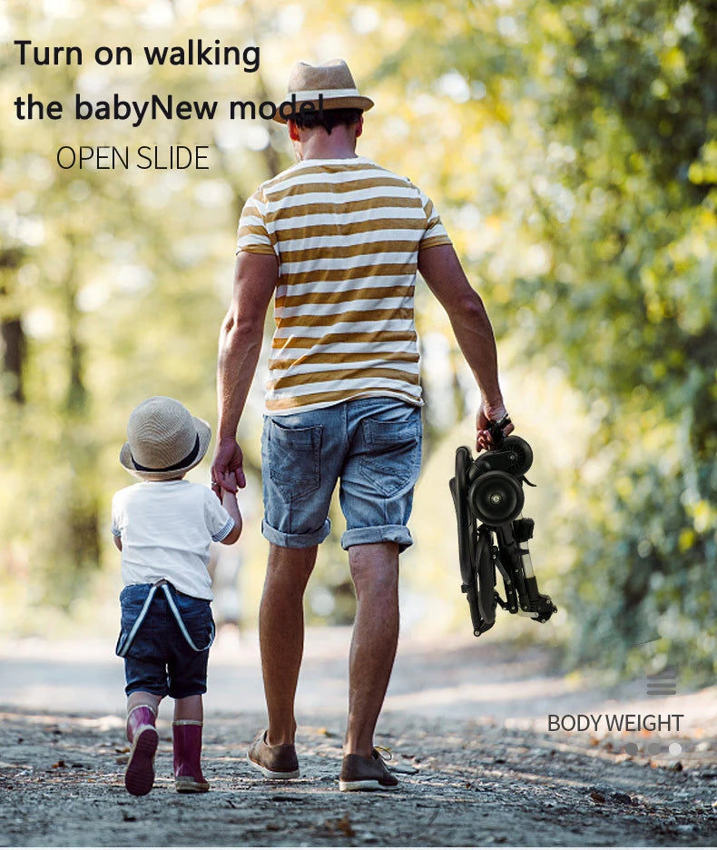 Baby Stroller – Lightweight Folding Travel Trolley with Two-Way Seats