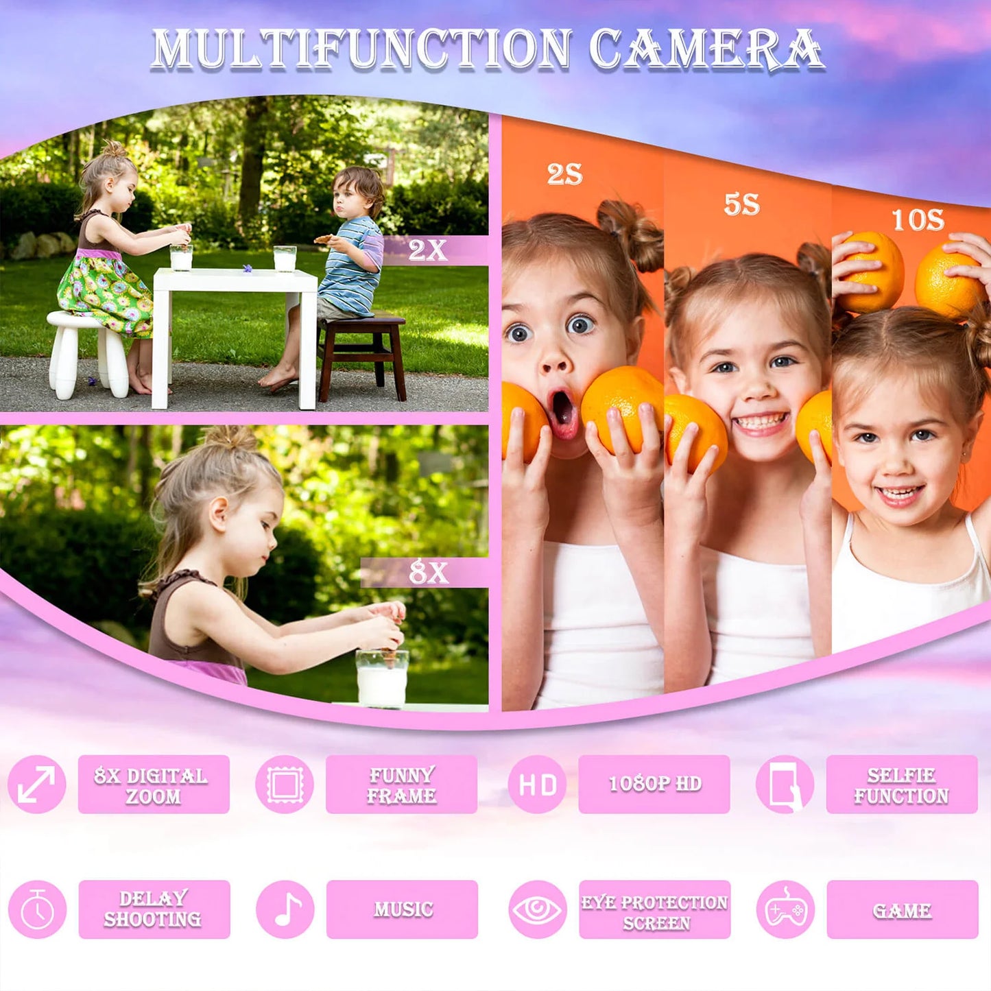 Mini Kids Digital Camera – 1080P HD Screen with Music & Games