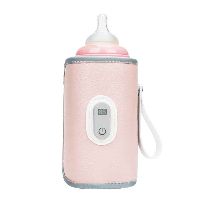 USB Baby Bottle Warmer – Portable Insulated Cover with Digital Temperature Display