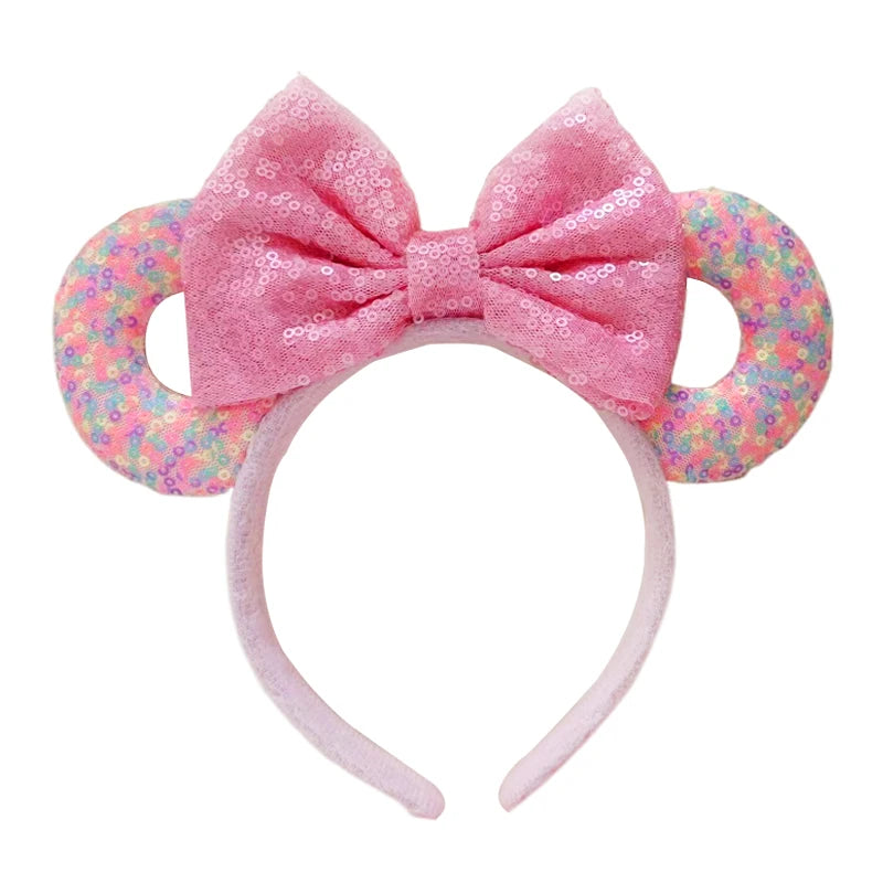 Sparkly Sequin Bow Ear Headband – Cute Cosplay & Party Hair Accessory