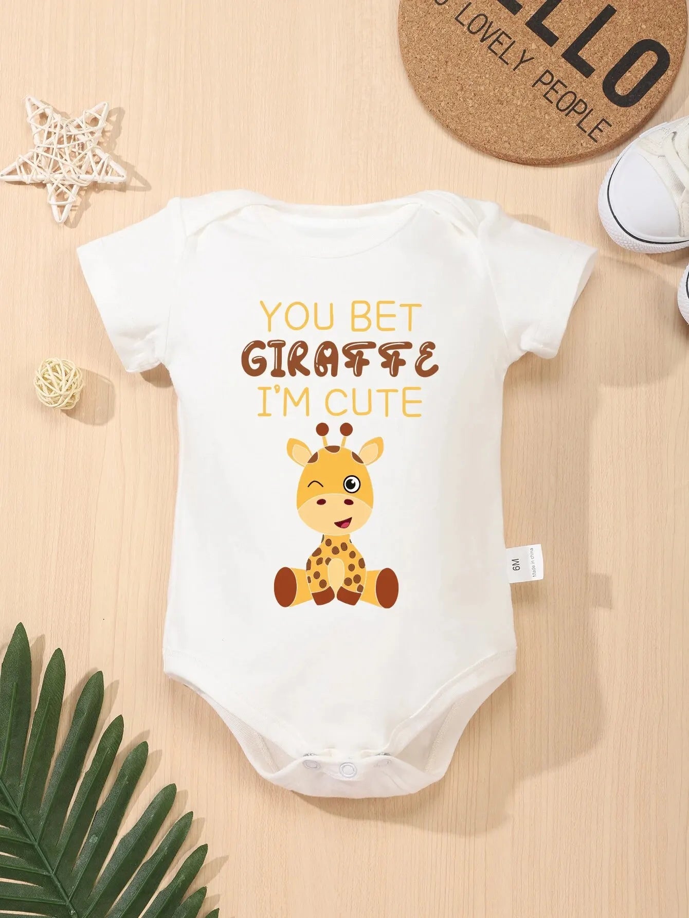 Cute Baby Jumpsuit – Cartoon Giraffe Print Summer Onesie for Boys & Girls