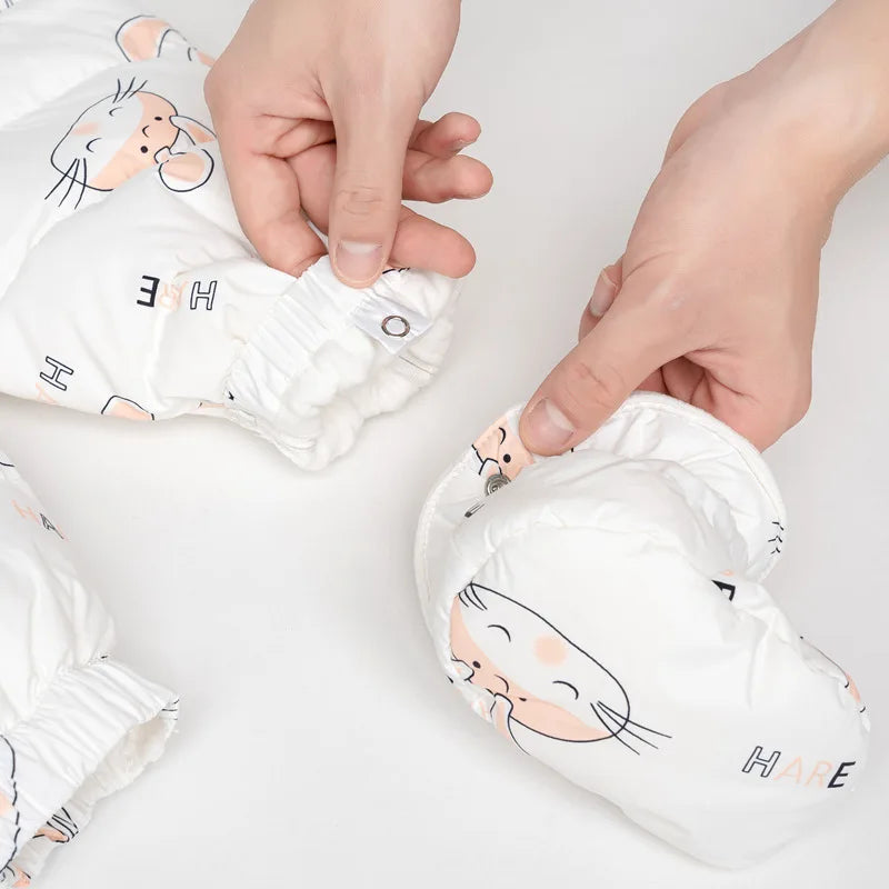 Baby Winter Duck Down Romper – Fleece Cartoon Jumpsuit