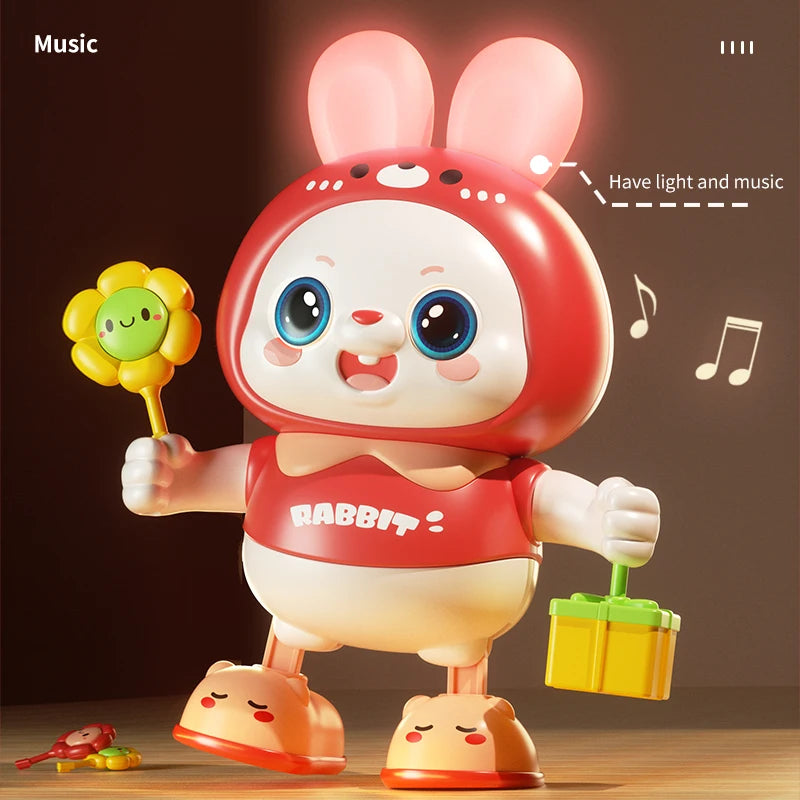 Cute Rabbit Electronic Pet – Musical Light-Up Walking Toy for Kids 3+