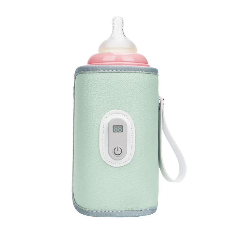 USB Baby Bottle Warmer – Portable Insulated Cover with Digital Temperature Display