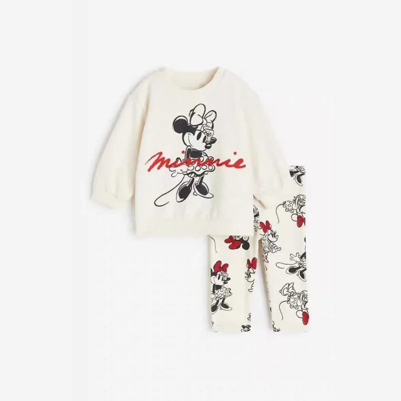 Minnie Girls 2-Piece Full Print Sweatshirt & Pants Set