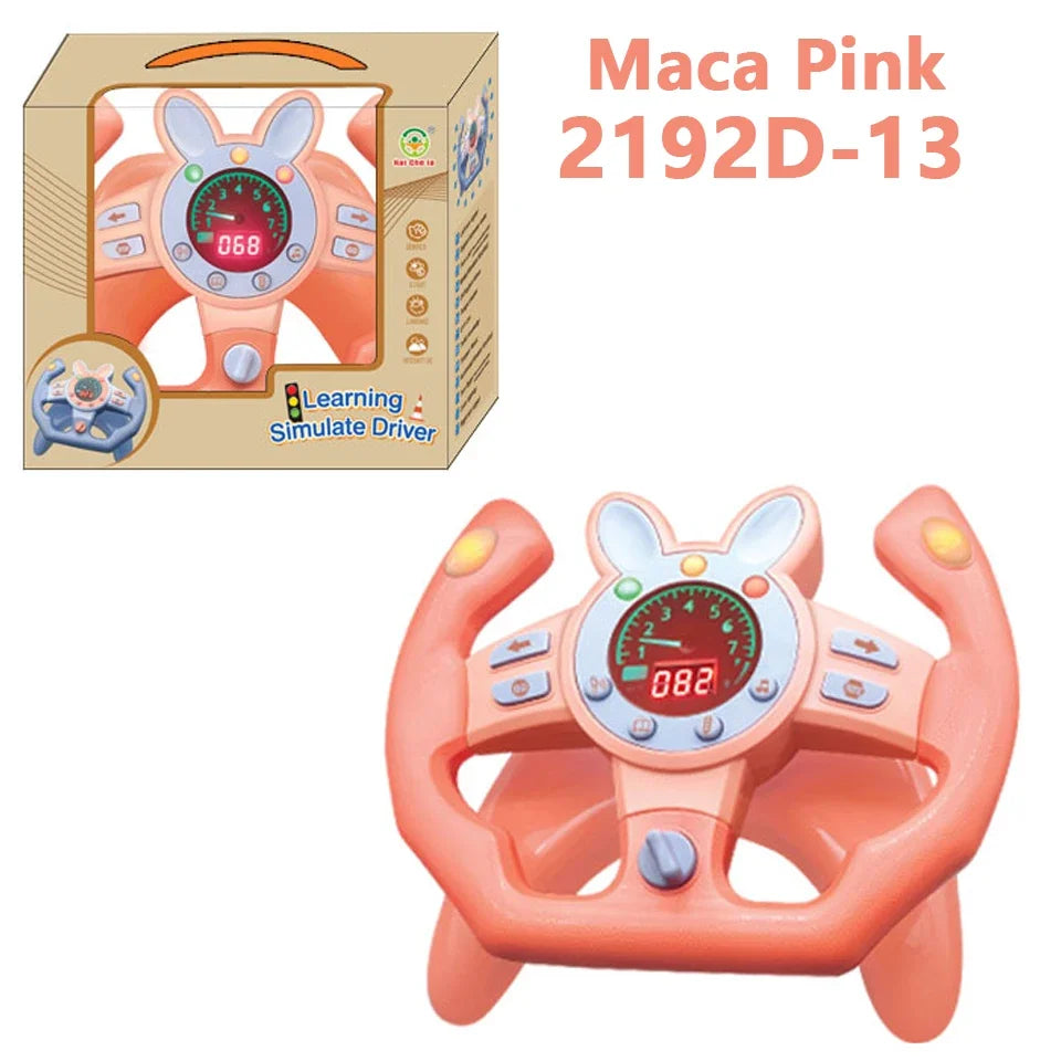 Kids' Steering Wheel Toy – Montessori Electric Musical Light-Up Copilot Toy