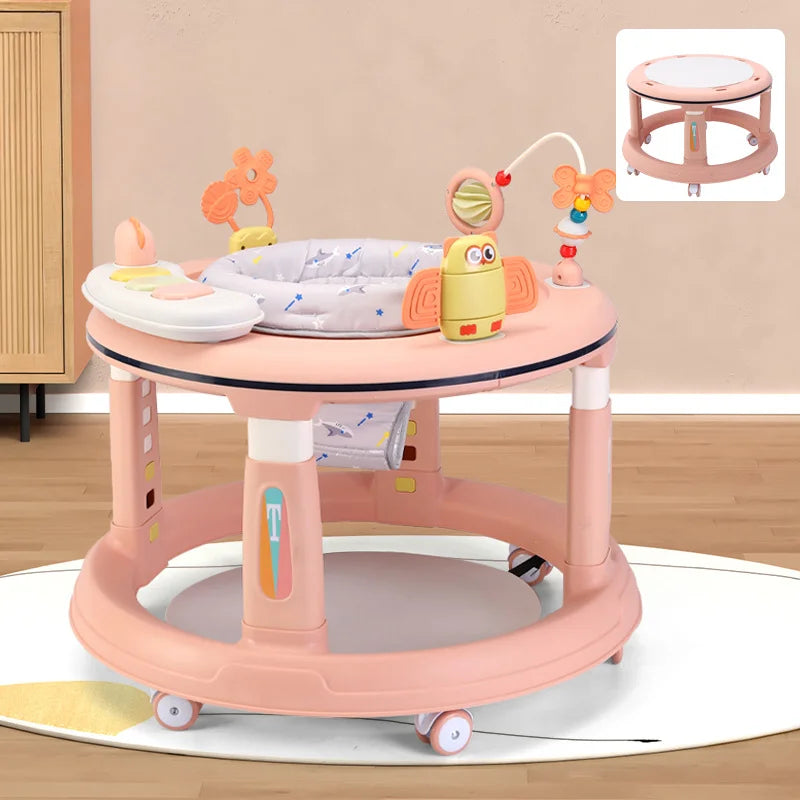 Baby Walker – 5 Adjustable Heights, 360° Swivel Seat & Detachable Toys