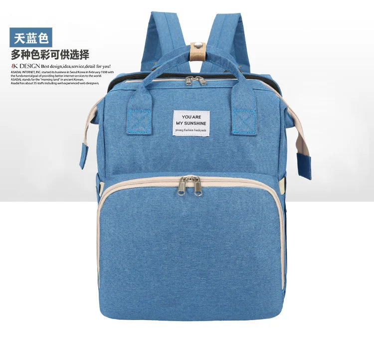 Dual-Use Folding Mummy Bag – Large Capacity Maternal & Infant Backpack