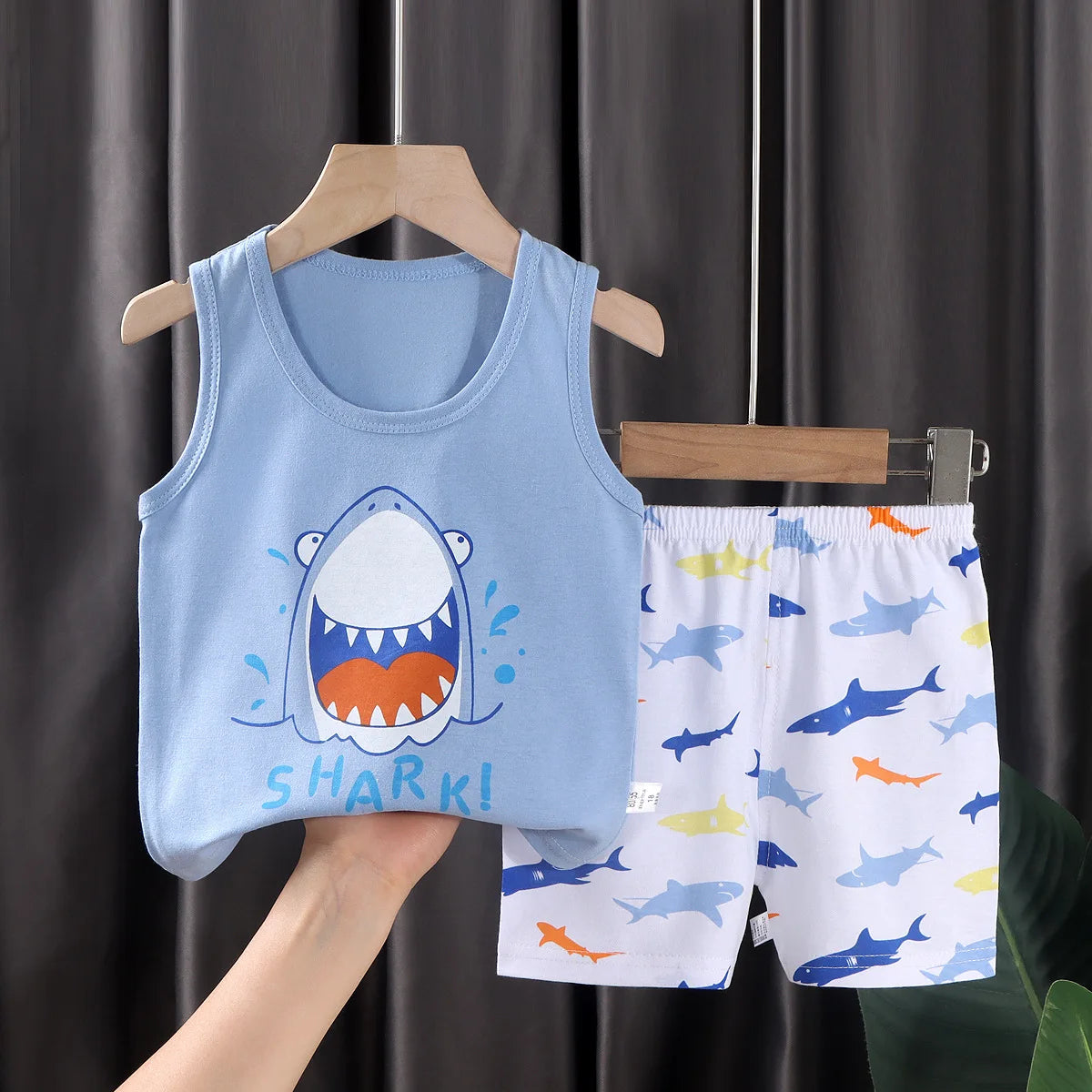 2PCS Kids Summer Outfit – Cotton Sleeveless T-Shirt & Shorts Set