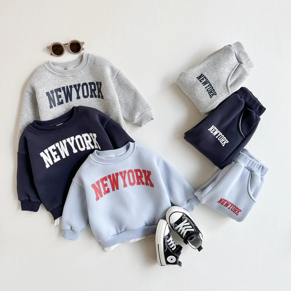 Winter Newborn Outfit – 2PCS Thick Plush Letter Print Set