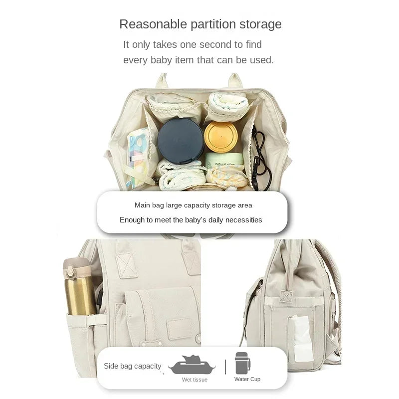 Waterproof Baby Nappy Bag – Mummy Backpack for Travel & Storage