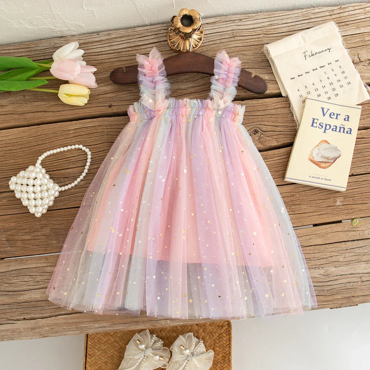 Baby Girl Summer Dress – Colorful Sequin Mesh Flower Girl Outfit