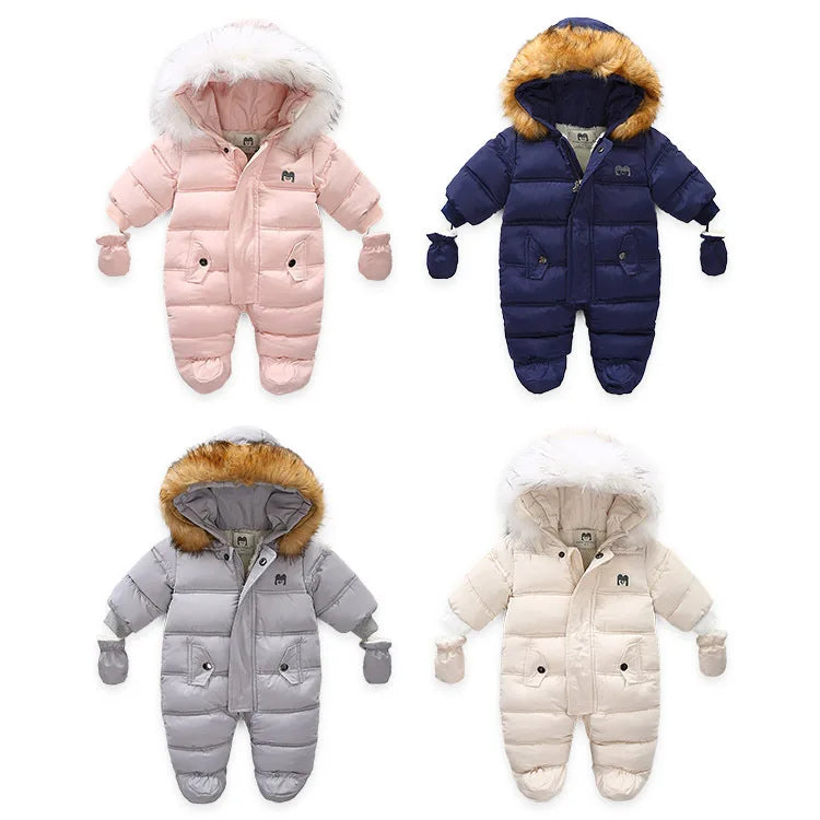 Winter Baby Jumpsuit – Warm Hooded Velvet Snowsuit