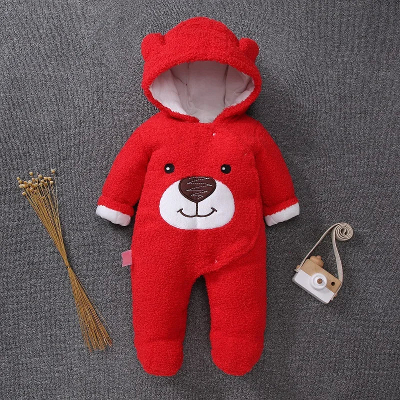 Winter Baby Footies – Warm Cotton Outfit for Newborns (3-12M)