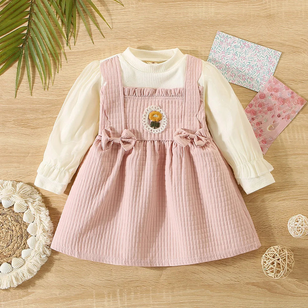 Autumn Princess Dress & Strap Set – Stylish Baby Girl Outfit