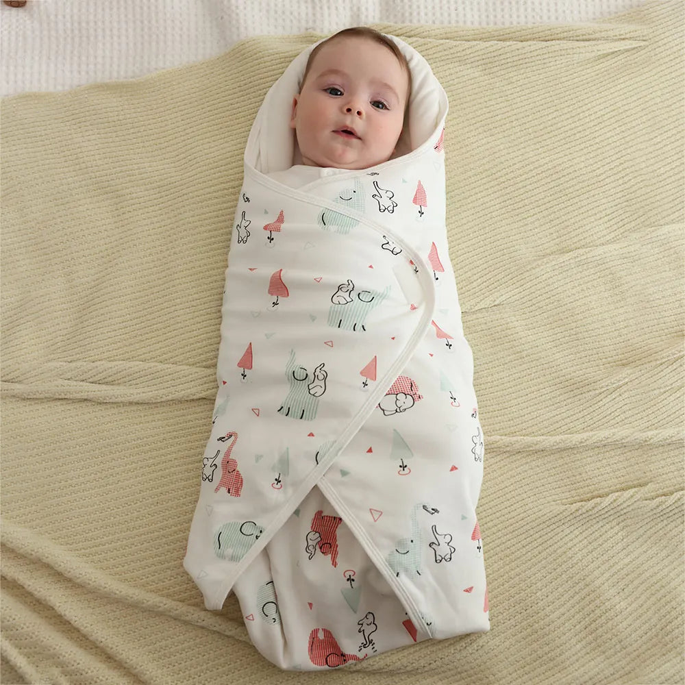 Newborn Swaddle Wrap – Cotton, Breathable, Head Protection