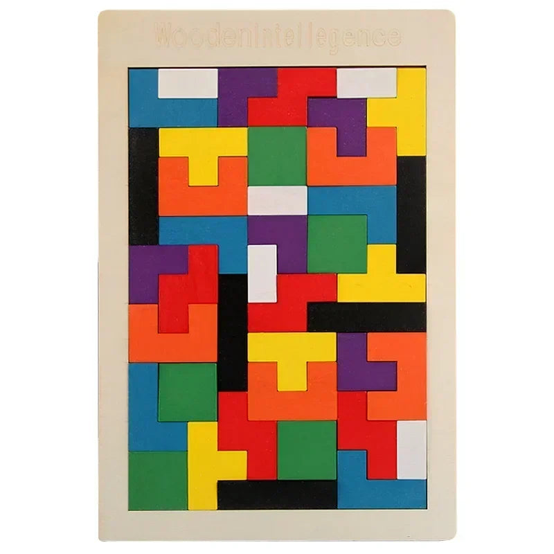 3D Wooden Interlocking Puzzle – Creative Educational Brain Teaser Toy for Kids