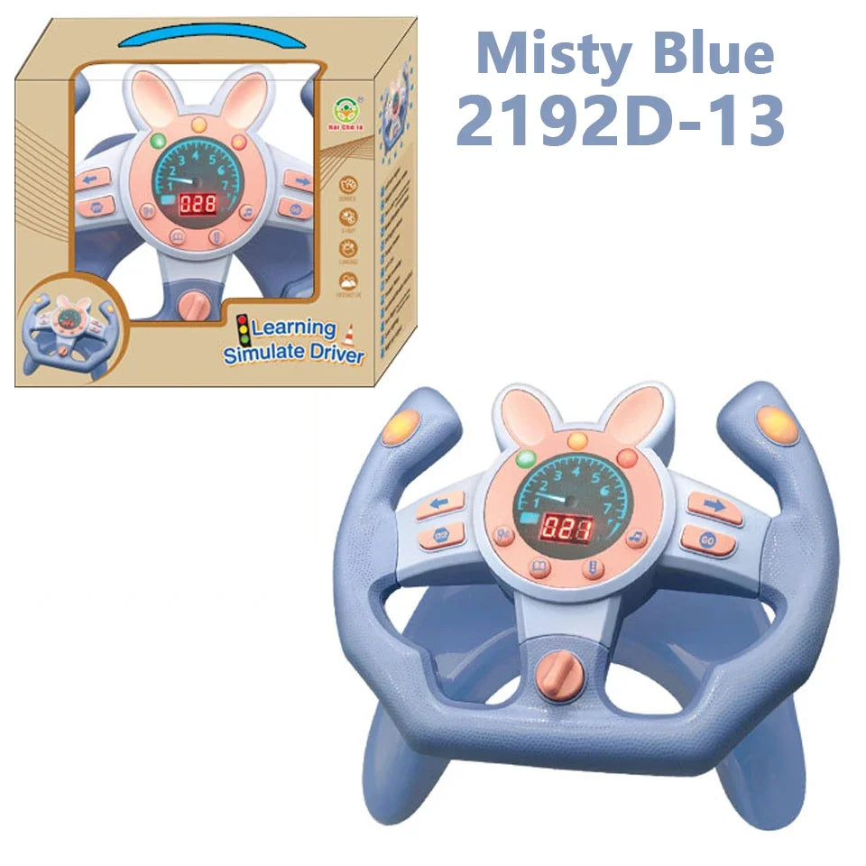 Kids' Steering Wheel Toy – Montessori Electric Musical Light-Up Copilot Toy