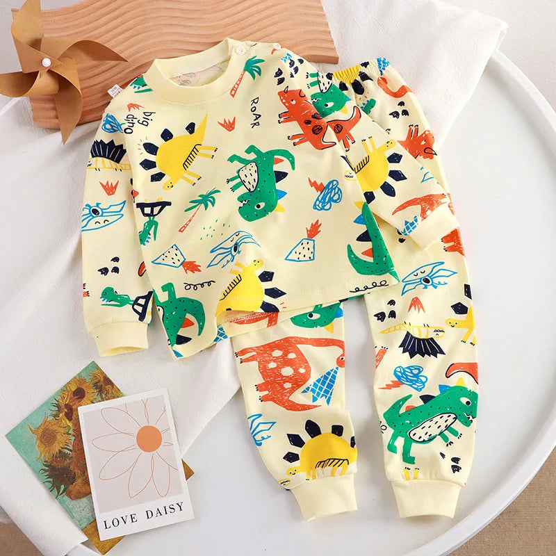 Autumn/Winter Baby Pajama Set – Cotton Long Sleeve Outfit (Boys & Girls)