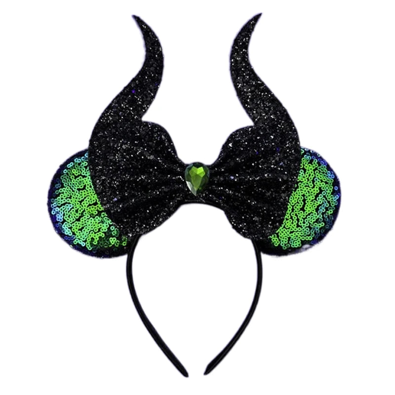 Sparkly Sequin Bow Ear Headband – Cute Cosplay & Party Hair Accessory