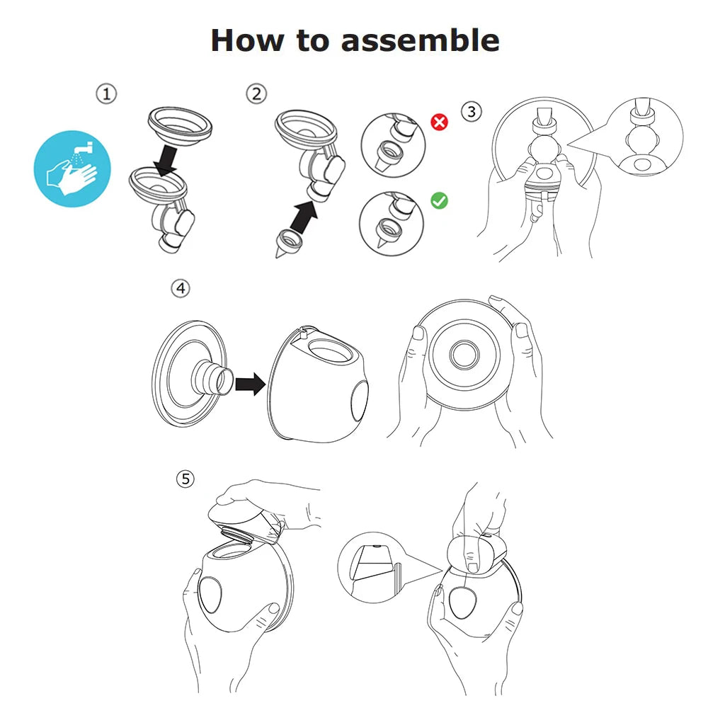 Portable Wearable Electric Breast Pump Hands-Free 8oz/240ml BPA-Free 3 Modes 10 Suction Levels