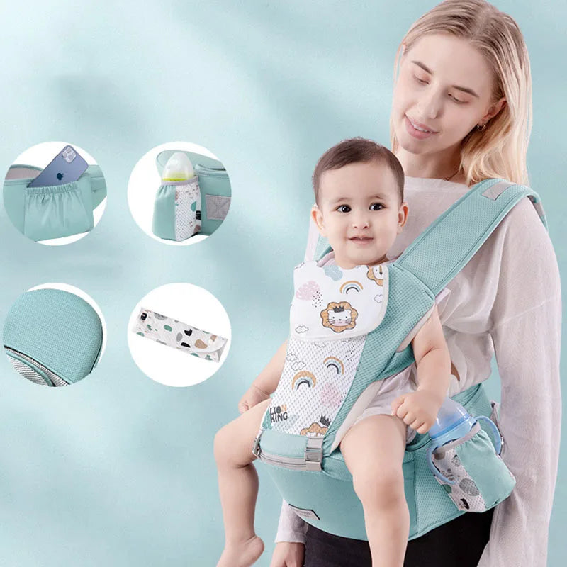 Baby Carrier Waist Stool – Ergonomic Hipseat with Storage Bag and Sling