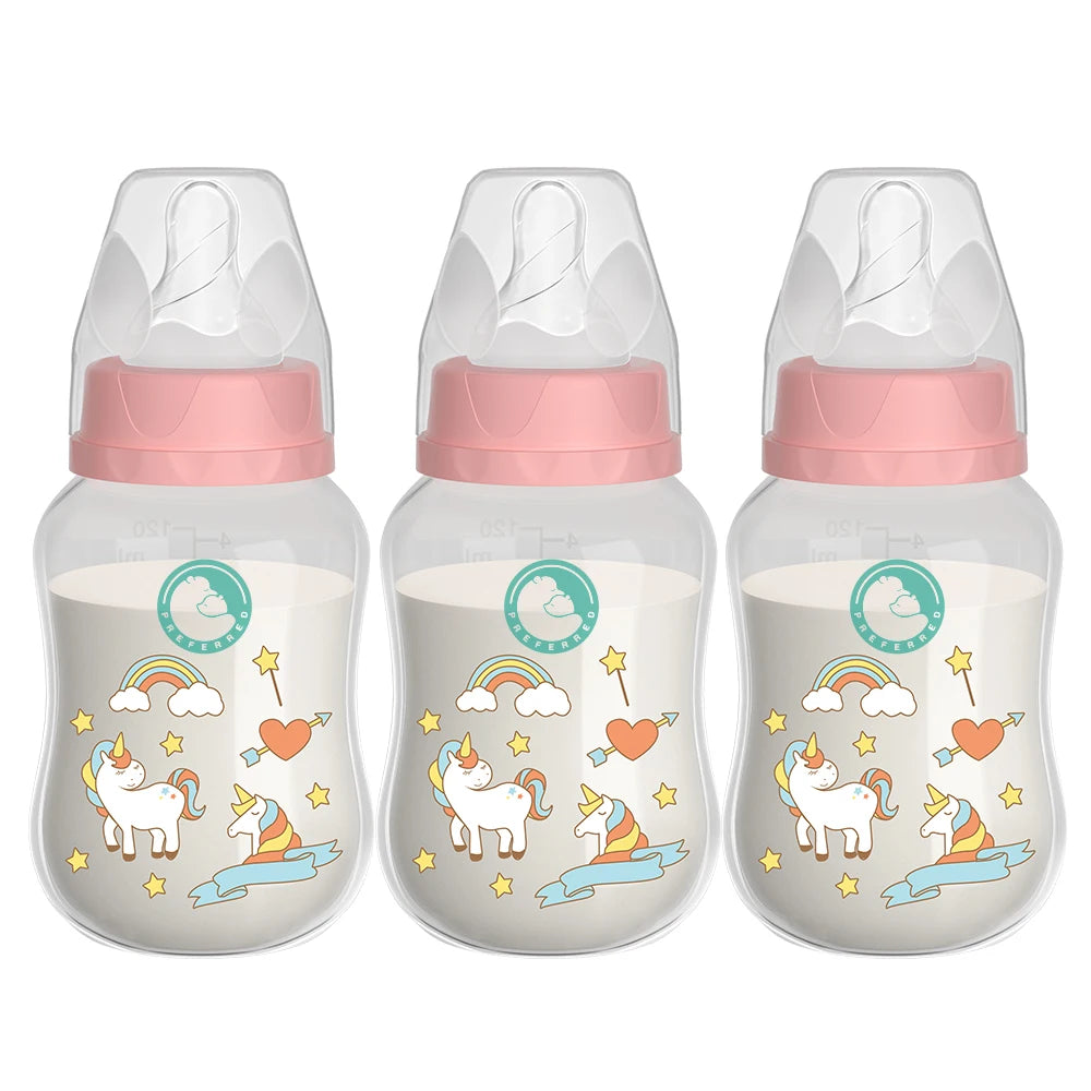 3PCS Baby Bottle Set – 150/240ML Wide-Mouth BPA-Free Newborn Milk Bottles
