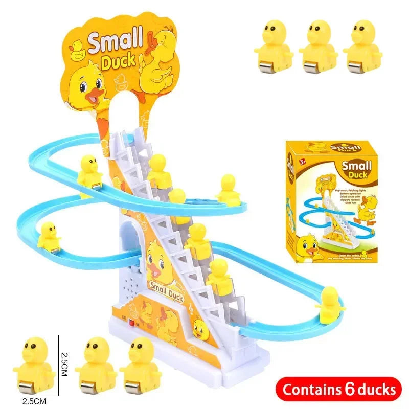 Electric Duck Race Track – LED Musical Climbing & Sliding Toy for Kids