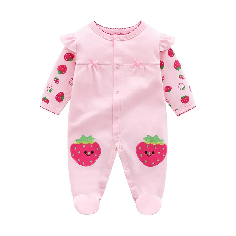 Newborn Baby Girl Romper – Princess Style Spring Sleepsuit