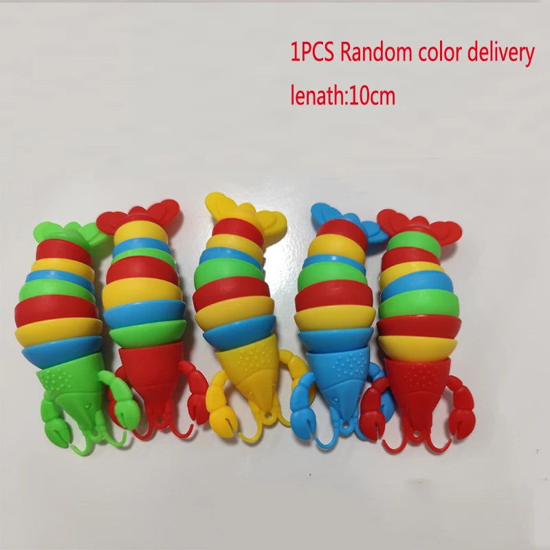 Buckle Slug & Shark Fidget Toy – Colorful Stress Relief Squishy for Kids & Adults