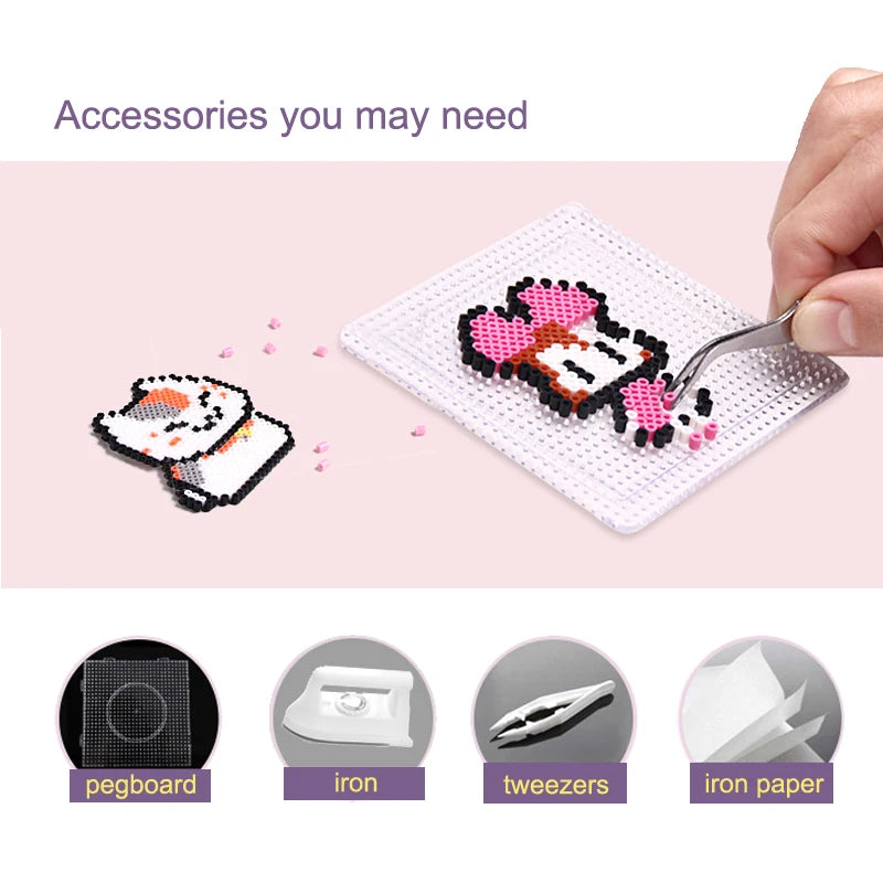 5mm Iron Beads Set – 1000PCS, 133 Colors DIY Pixel Art & Puzzle Toy for Kids